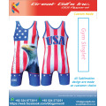 Logotipo impresso em várias cores e camiseta para USA Flag / USA Flag Sublimation Singlet